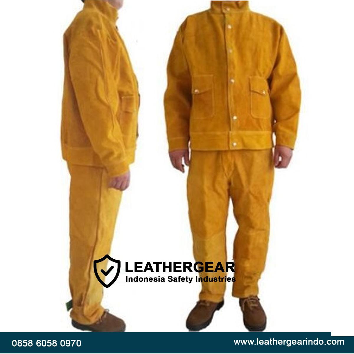 Baju & Celana Las Kulit Safety | Welding Jacket Pants Tahan Panas - Leather Gear Indonesia