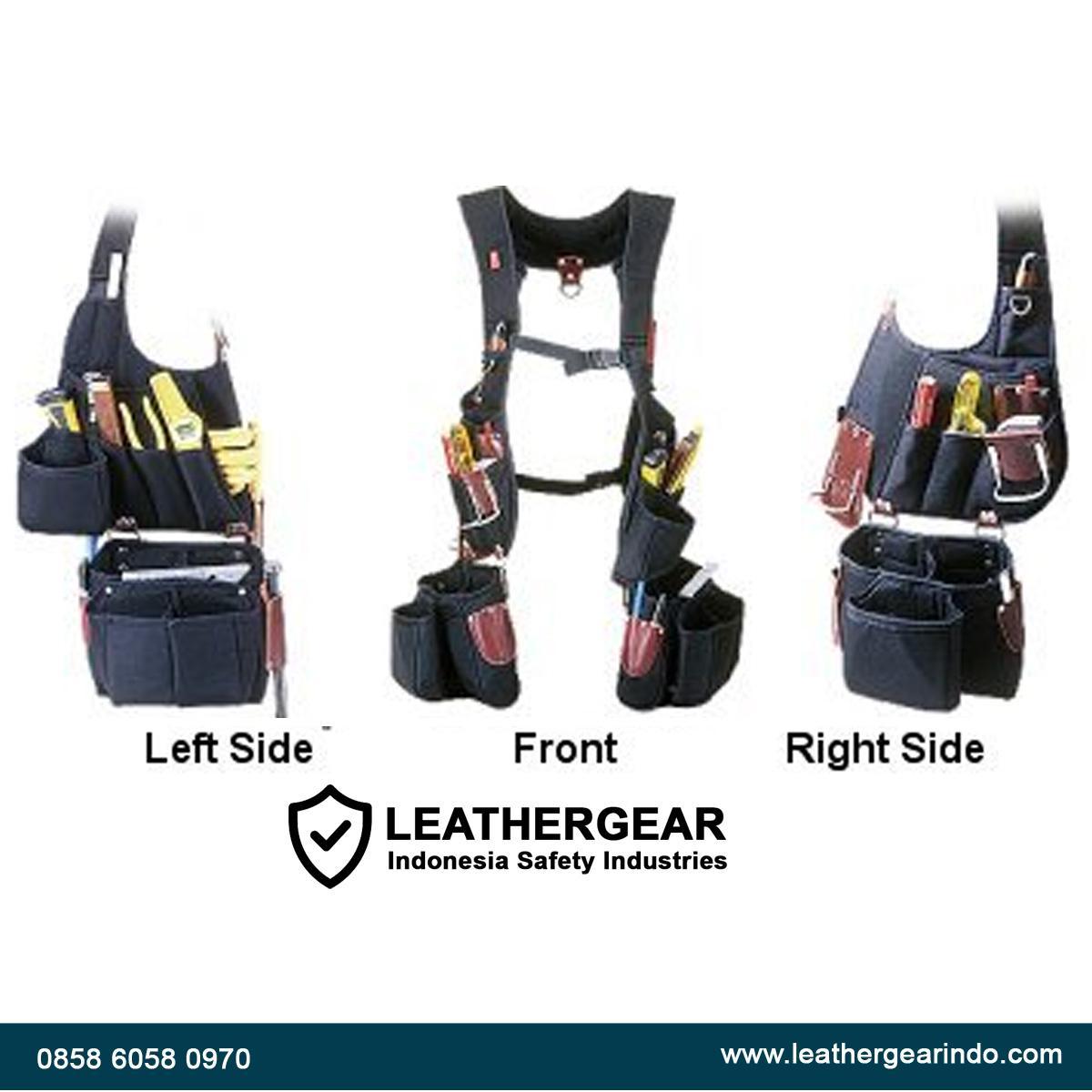 Rompi Proyek Kulit Multifungsi | Tool Vest Scaffolding & Teknisi - Leather Gear Indonesia