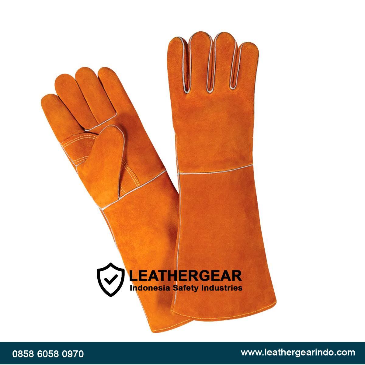 Sarung Tangan Las Kulit 18 Inch | Welding Gloves Medium Protection - Leather Gear Indonesia