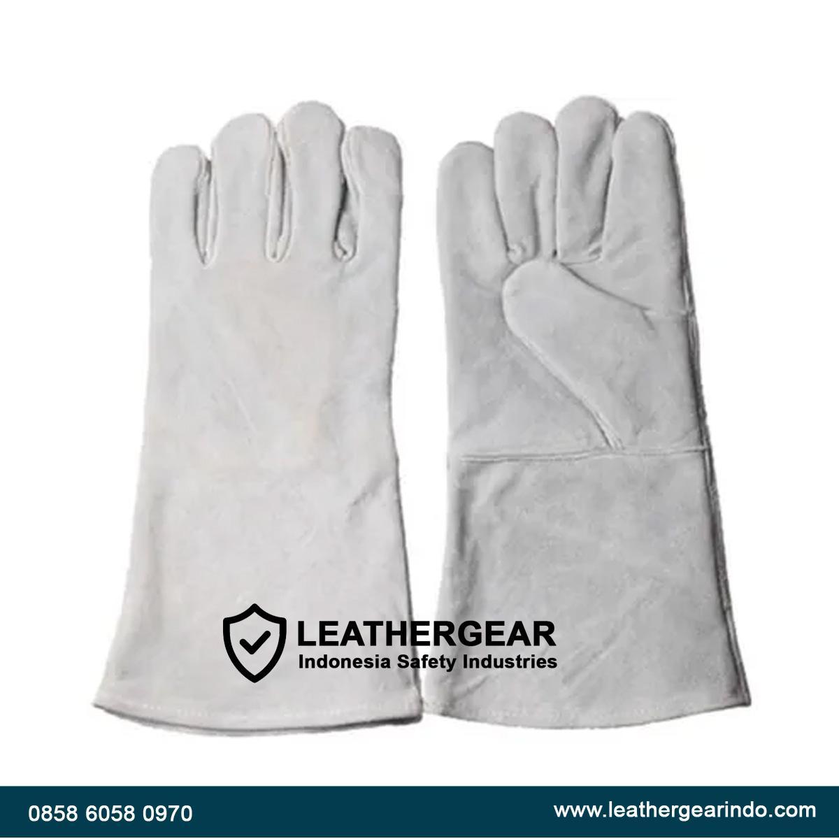 Sarung Tangan Las Split Polos | Welding Gloves Ekonomis Tahan Panas - Leather Gear Indonesia